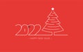 Happy New Year 2022 design logo with christmas tree children`s labyrinth Royalty Free Stock Photo